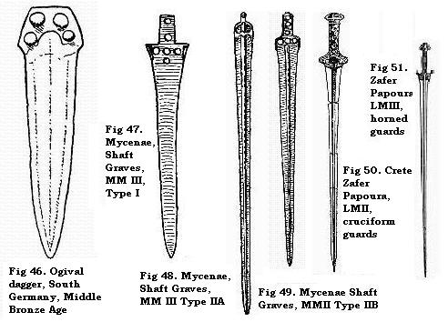 Daggers, Crete, Mycenae, Germany, 